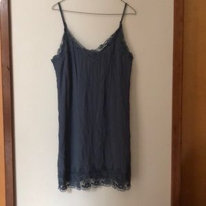 American Eagle Grey Blue Slip Dress. Size Large